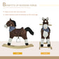 Qaba Kids Plush Ride-On Rocking Horse Toy Cowboy Rocker With Fun Realistic Sounds For Child 3-6 Years Old, Brown