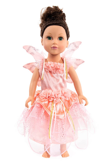 Little Adventures Rose Garden Fairy Girl Doll Dress With Wings - Doll Not Included - Machine Washable Child Pretend Play And Par