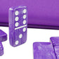 Vovotuzzi Dominos Set For Adults, Double 6 Dominoes Set With 4 Domino Wooden Racks, Marble Purple Dominos For Kids And Adults Wi