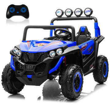 ALINUX 24V 4WD Ride on Car for Kids, 2 Seater Electric Cars Vehicles for Kids 3-8 Years with Remote Control, Bright LED Light, B