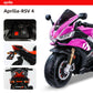 TCARAIWEN Aprilia Licensed 24V Kids Electric Motorcycle, Max Speed 10mph Ride-On Motorcycle with Training Wheels, Key Switch and