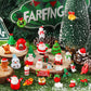 DIYDEC 32Pcs Christmas Miniature Figurines, Mini Resin Figurines to Hide Small Resin Santa Claus Snowman Xmas Trees Animals for