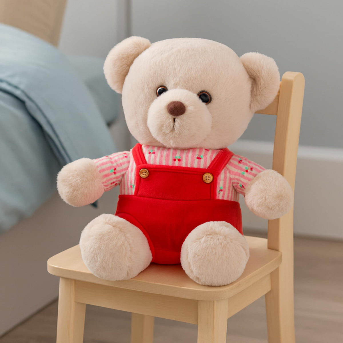 Mirada Cherry Dangri Bear Soft Toy  25cm |Cute Adorable Plush Teddy | Super Soft, Washable & Snuggly Stuffed Toy for Kids & Bab