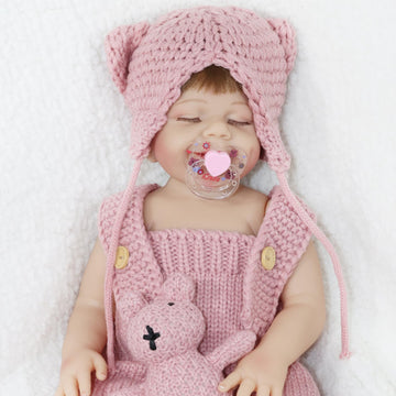 Jrlcgyp Reborn Baby Dolls, 20'' Realistic Silicone Full Body Vinyl Baby Girl With Dimples, Real Life Newborn Sleeping Smile Baby