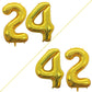 Goer Number 24 Balloons For 24Th Birthday Party Decorations,42 Inch Jumbo Foil Helium 42 Balloons For 42Nd Birthday Party Decoration (Gold)