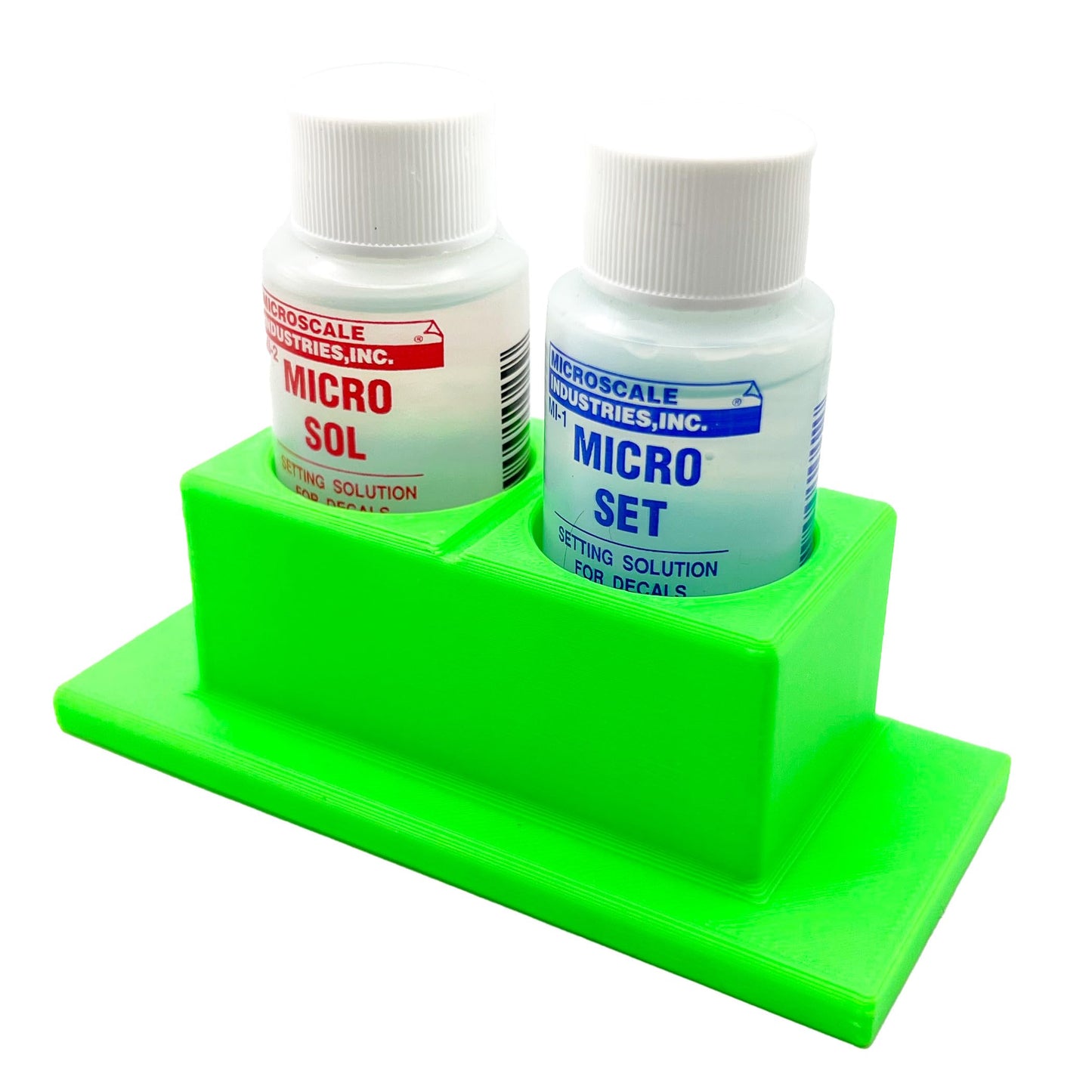 Jeff Did It! Micro Sol/Set Microscale Anti-Tip/Anti-Slip Bottle Set Holder for 1 oz Bottle Micro Series with Rubber Feet & Brush