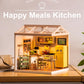 Rowood Miniature House Kit DIY Plastic Mini Dollhouse Kit to Build for mature-themeds mature-themed Craft Kits Teen Girl Gifts on Birthday Christmas-Happy Meals Kitchen