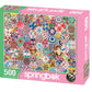 Springbok 500 Piece Jigsaw Puzzle Crazy Quilts - Multi Colored, Engineered Wood, Model 33-01593, Made in USA