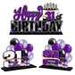 Lingteer Happy 31St Birthday Purple Acrylic Table Topper Centerpieces Set - Cheers To 31 Years Old Birthday 31St Bday Party Gift Decorations.
