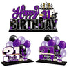 Lingteer Happy 31St Birthday Purple Acrylic Table Topper Centerpieces Set - Cheers To 31 Years Old Birthday 31St Bday Party Gift Decorations.