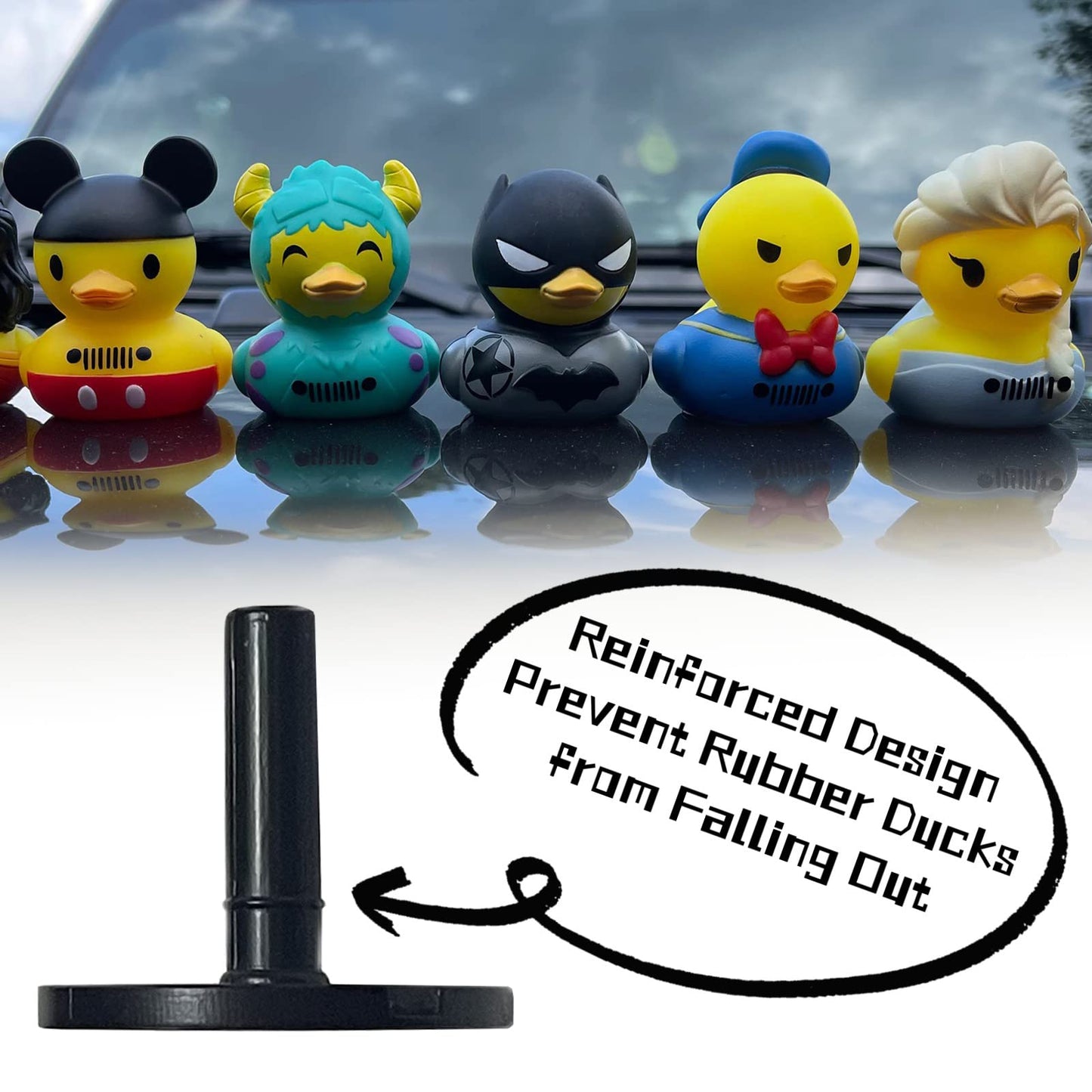 Teyouyi 8Pcs Duck Plug - Rubber Duck Mount,Flock Locker Rubber Duck Holder For Jeep Dash And Fixed Display,Gift For Jeep Lover,B