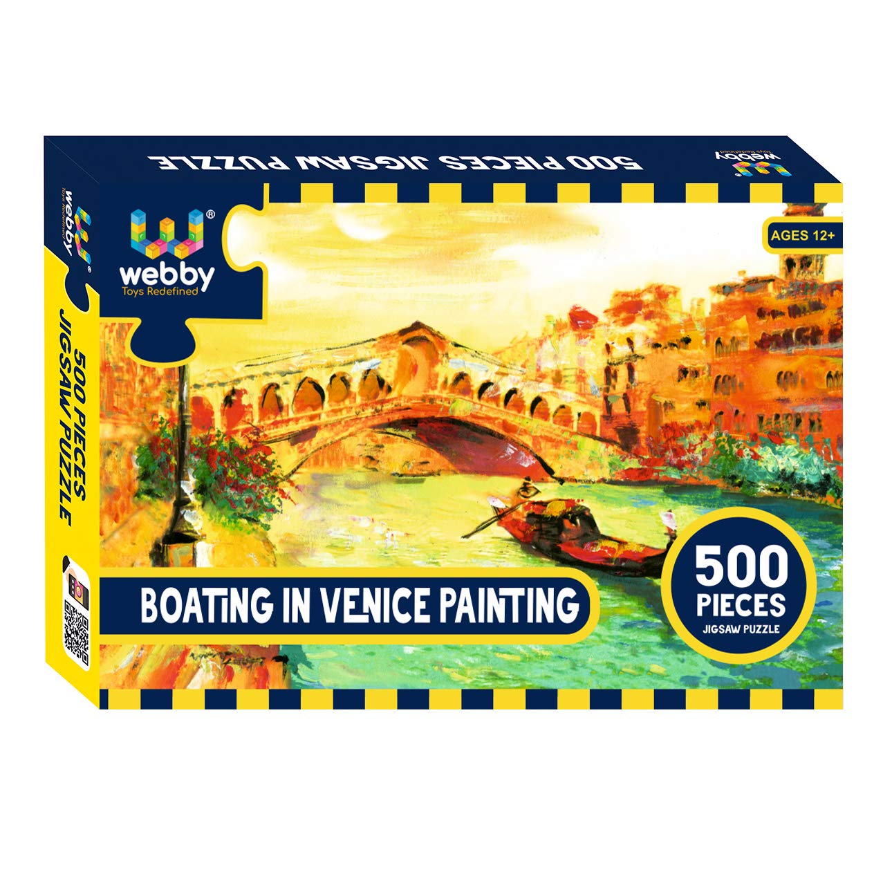 Webby Kids Boating In Venice Painting Jigsaw Puzzle, 500 Pieces