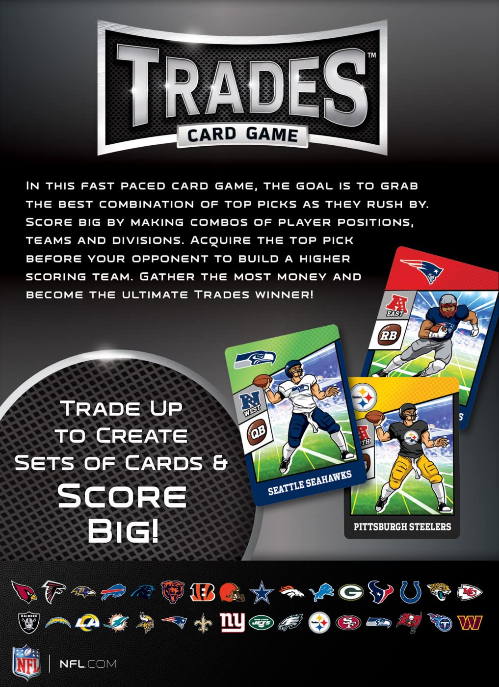 MasterPieces NFL Trade$ Card Game - Officially Licensed Family Game for Kids & Adults - Multicolor