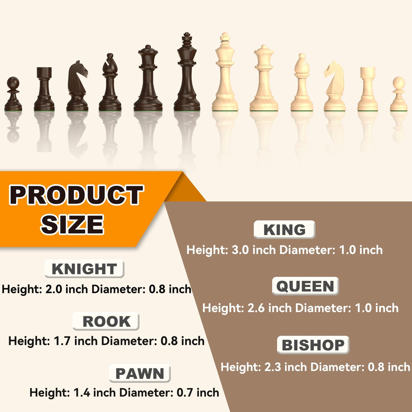 enhanced Natural Walnut 13 x 13 Magnetic Wooden Chess Set with 1 Built-in Storage Drawers - 2 Bonus Extra Queens - 24 Checkers Pieces - Staunton Chess Pieces  Board Games Chess Sets