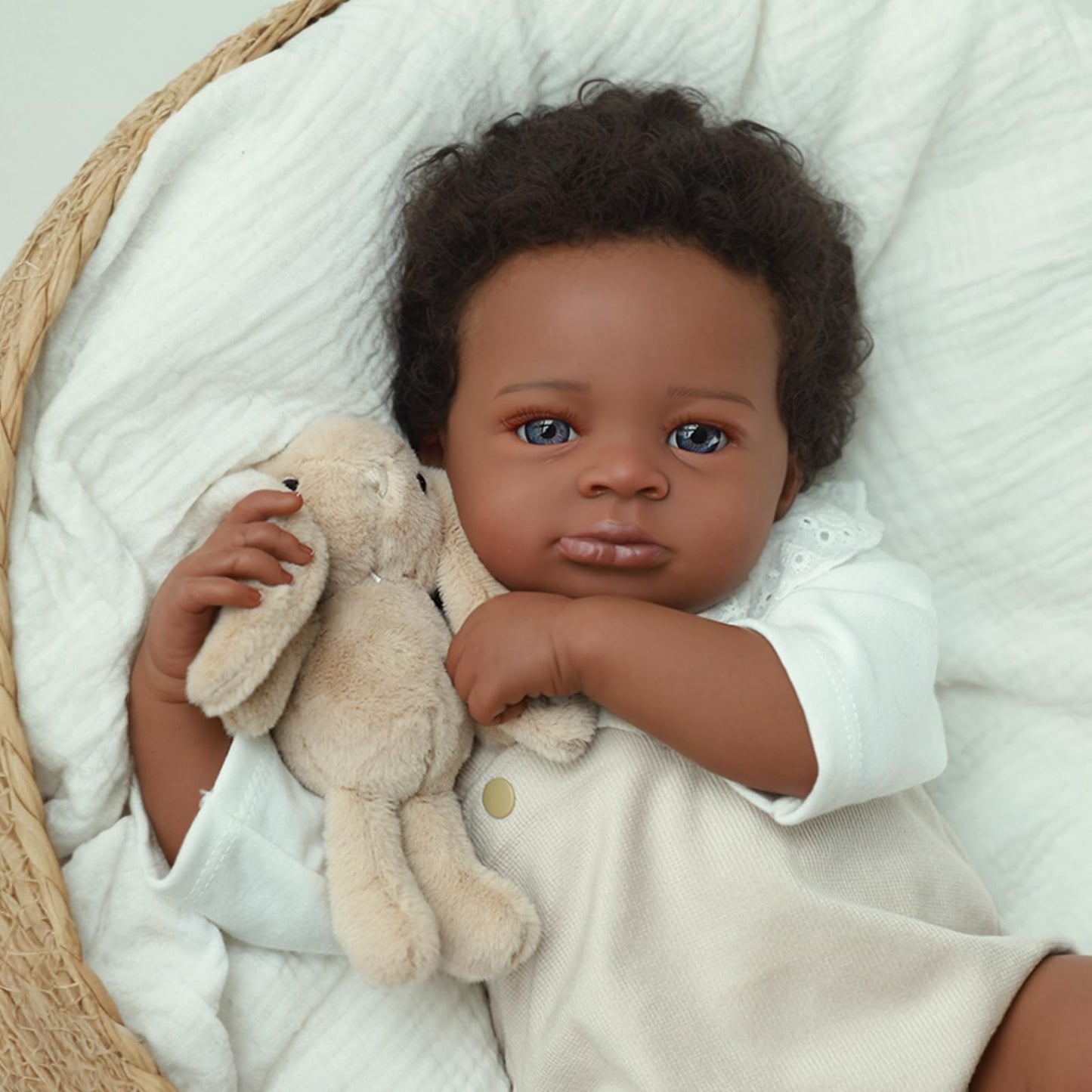 Wooroy Lifelike Reborn Baby Dolls Black - 20-Inch Realistic African American Newborn Baby Doll, Real Life Baby Dolls,Silicone Ba