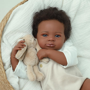 Wooroy Lifelike Reborn Baby Dolls Black - 20-Inch Realistic African American Newborn Baby Doll, Real Life Baby Dolls,Silicone Ba
