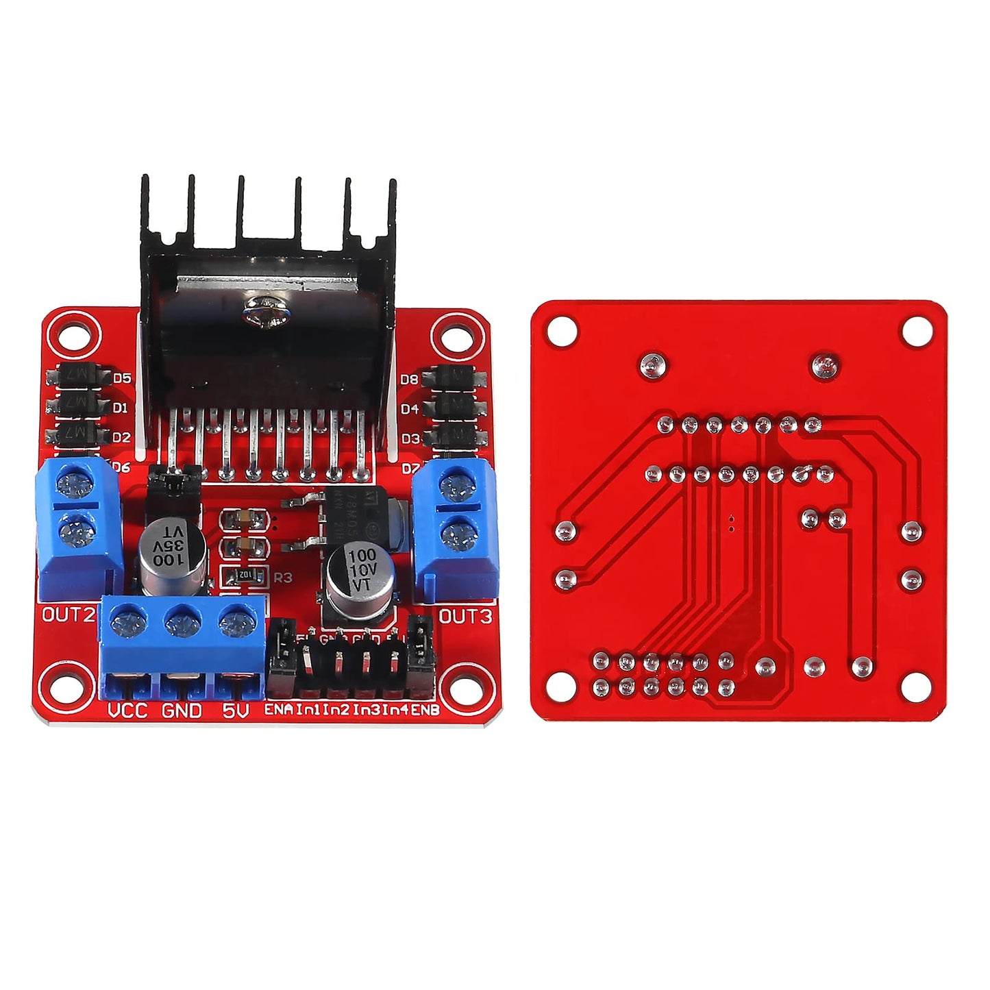 Diann 2 Sets Dc Gearbox Motor Tt Motor 200Rpm Tire Wheel Dc 3-6V 1:48 Male Connector With 1Pc L298N Motor Drive Controller Board