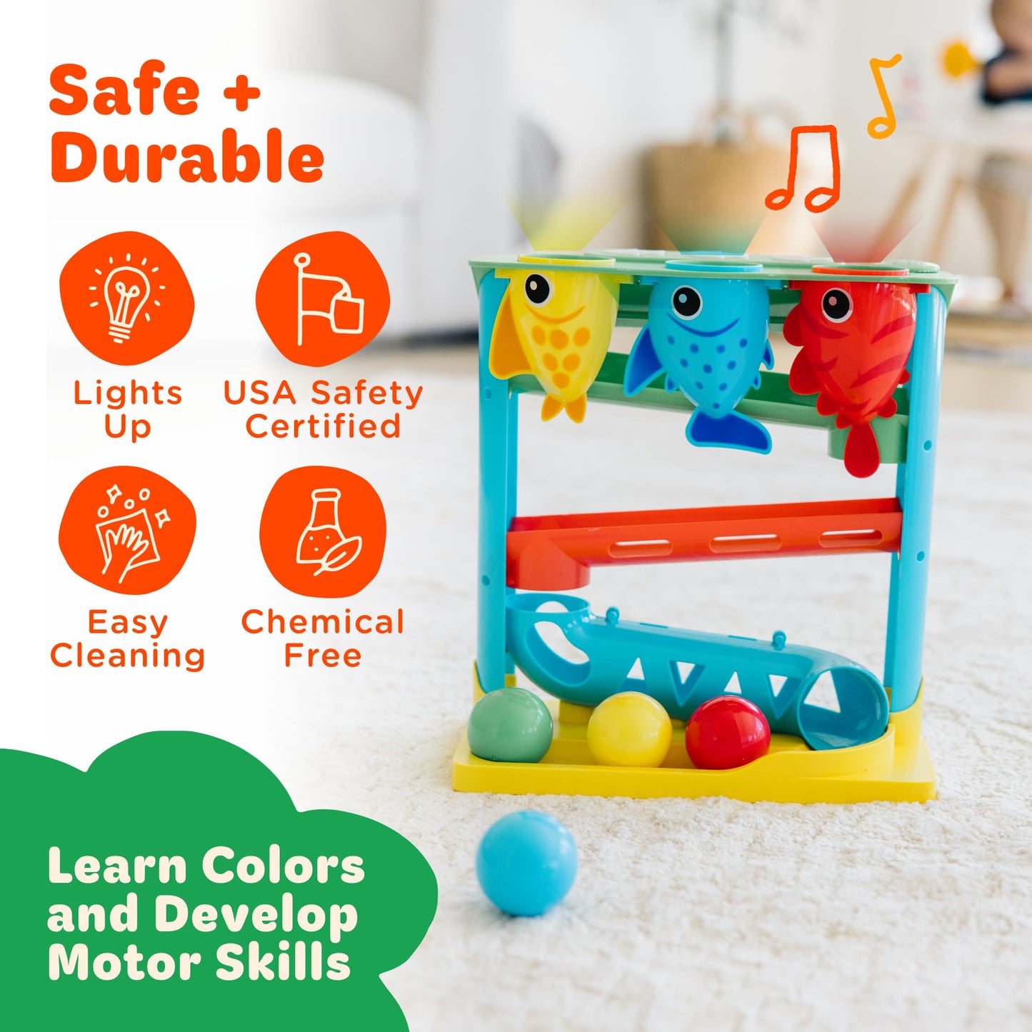 Move2Play, Feed The Fish, Interactive Baby Toy, 1 Year Old Birthday Gift For Boys & Girls, 9-12 Months, 6 7 8 9 10 12+ Months