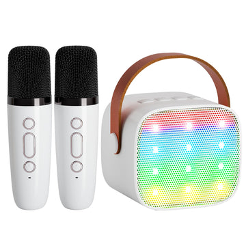 Yll Mini Karaoke Machine For Kids Adults, Portable Bluetooth Speaker With 2 Wireless Microphones,Toys Birthday Gifts For Girls 3, 4, 5, 6, 7, 8, 9, 10, 11, 12+ Years Old Toddler Teens(White)