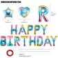 Canrevel Happy Birthday Banner 13Pcs 16 Inch Mylar Foil Letters With 6Pcs Star & Heart Balloons Birthday Party Decorations For K