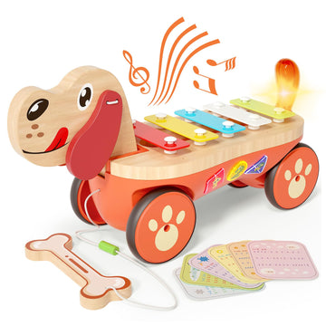 Baby Xylophone Musical Car Toy For Toddlers, Dog Truck Toys For 18M+ 2 3 Years Old Kids, Best Christmas Birthday Gifts For Boys