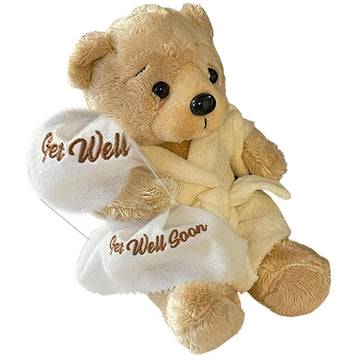 Tonsillectomy Gift Get Well Soon Teddy Bear With Goodbye Tonsils Children'S Book Gift Set, Kids Tonsillectomy Recovery - White Robe