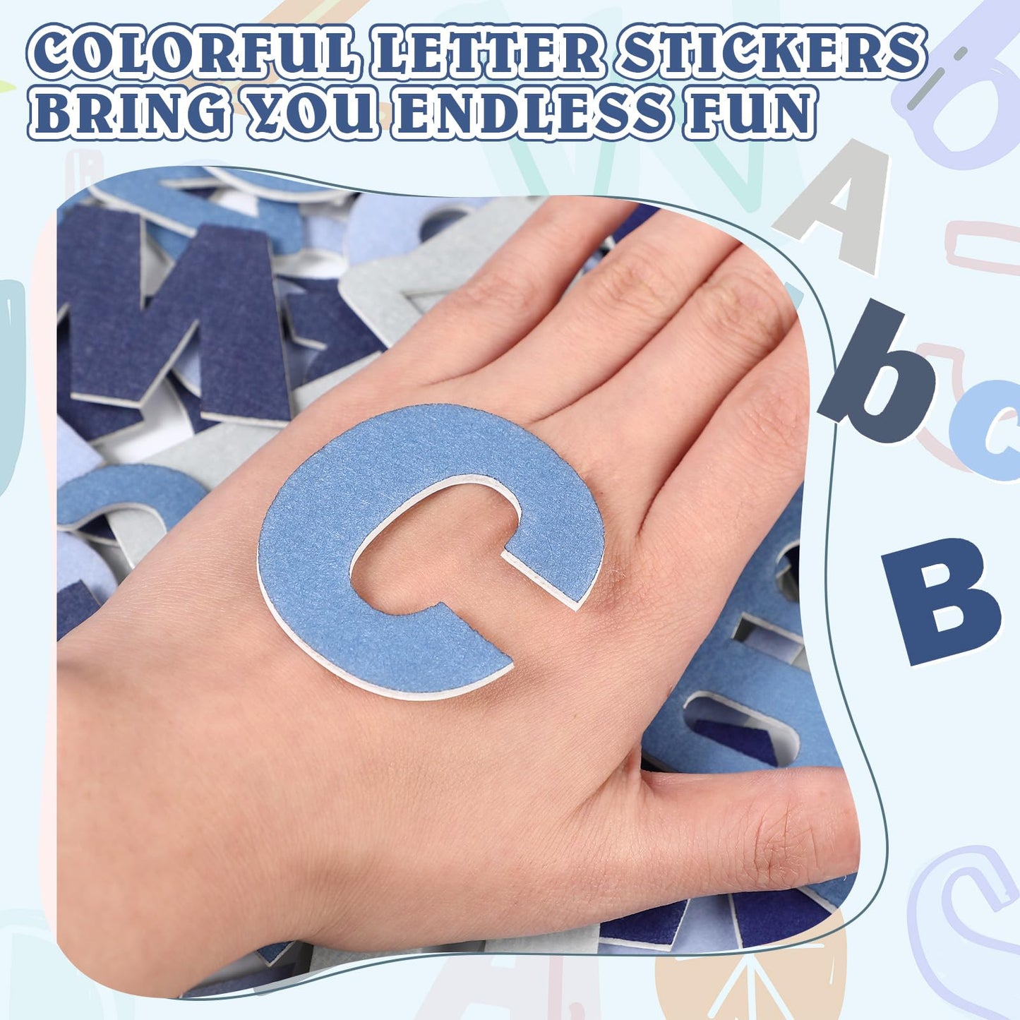 Breling 310 Pieces Felt Bulletin Board Letters Sticker with Number, 2 Bulk Self Adhesive ABC Upper Lowercase Sticky Letter for C