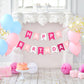 Eaezerav Pink Happy Birthday Banner - Paper Bunting Garland for Princess Party Decorations, Wall Hanging Supplies