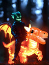 Bddedd Kids Inflatable Costume, Blow Up Red Dragon Dinosaur With Led Light For Halloween (Kids)