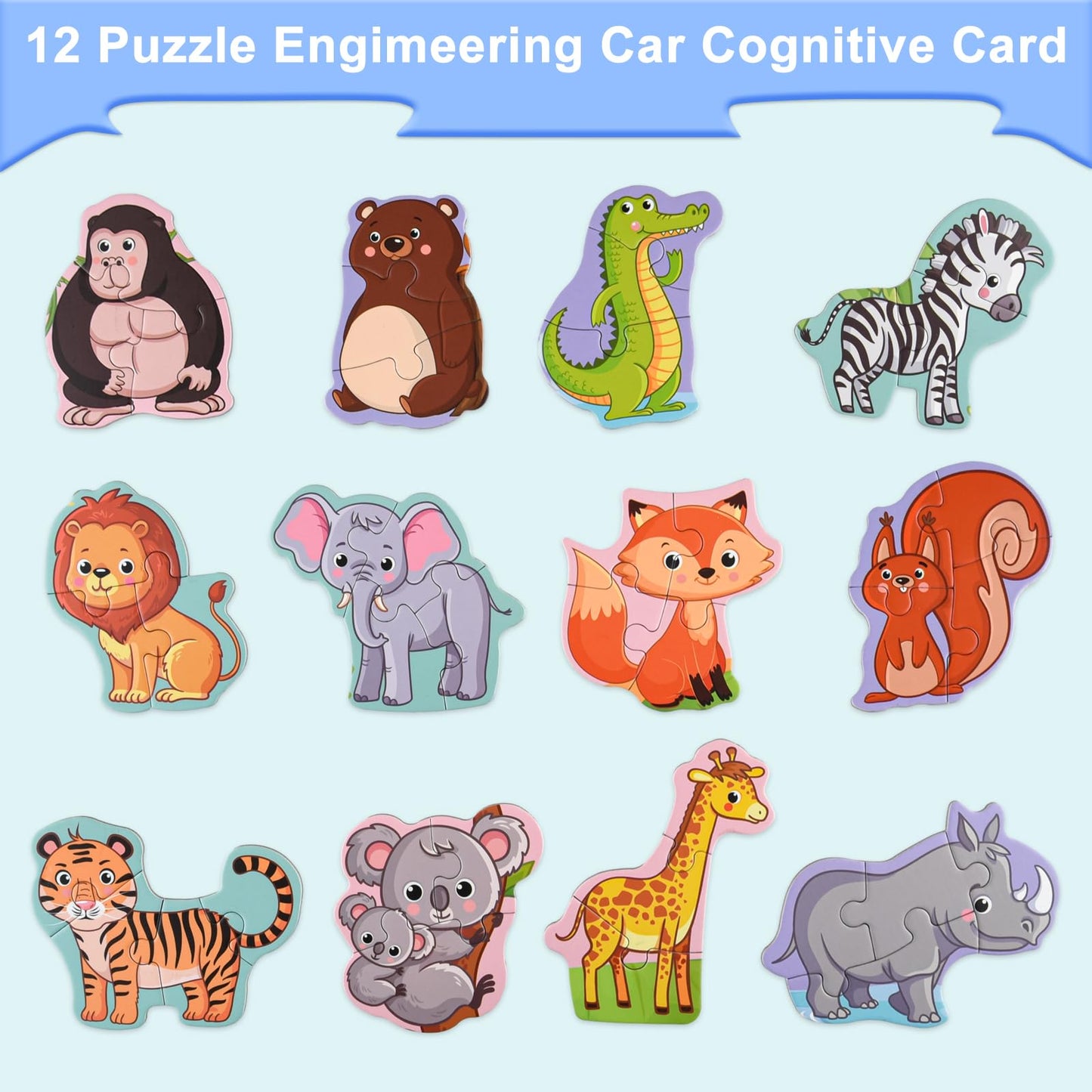 Astaron 3D Magnetic Animal Puzzle With 60 Puffy Stickers For Toddlers, 41 Pieces Puzzles Preschool Education Learning Travel Toy