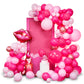 Saneryi 147Pcs Pink Balloon Garland Arch Kit For Girls Birthday Party Supplies Set Red Lips And Lipstick Foil Mylar Kiss Balloon