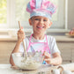Vanmor Unicorn Kids Cooking and Baking Sets, 11Pcs Kids Aprons for Girls, Kids Chef Hat and Pink Apron, Mitt & Utensil for Toddl