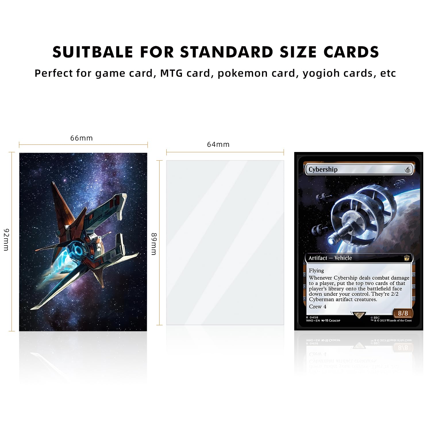 Katomula 100 Mtg Card Sleeves With 100 Inner Sleeve, Textured Back Art Sleeves, Fit Standard Size Cards-Spaceship Toytooth Katomula 100 Mtg Card Sleeves With 100 Inner Sleeve, Textured Back Art Sleeves, Fit Standard Size Cards-Spaceship Toytooth