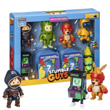 Stumble Guys Series 2 | Mini Articulated Action Figures | 8-Pack Deluxe Box | Includes 6 Iconic Characters + 2 Rare Hidden Figur