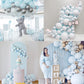 Moukiween 130Pcs Pastel Blue Balloons Garland Arch Kit, Different Sizes 18 12 10 5 Inch Latex Balloons For Baby Shower Wedding Birthday Party Decorations