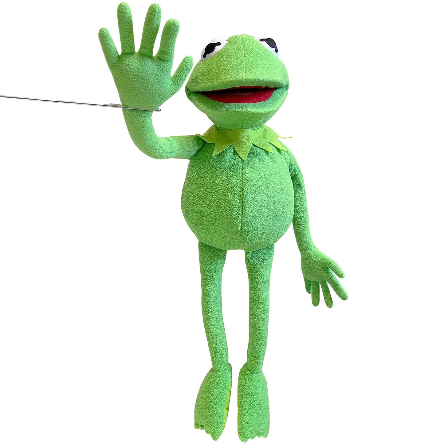 Lacroky Kermit Frog Puppet with Control Rod & Stickers - 24 Inch Soft Plush Toy for Boys & Girls, Polyester Microfiber, Green