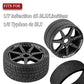 BRCatWPark RC Highway Tires Wheel for 1/7 Infraction 6S BLX/Limitless,1/8 Typhon 6s BLX,7 Spokes Wheel Rim & Rubber Highway Tire