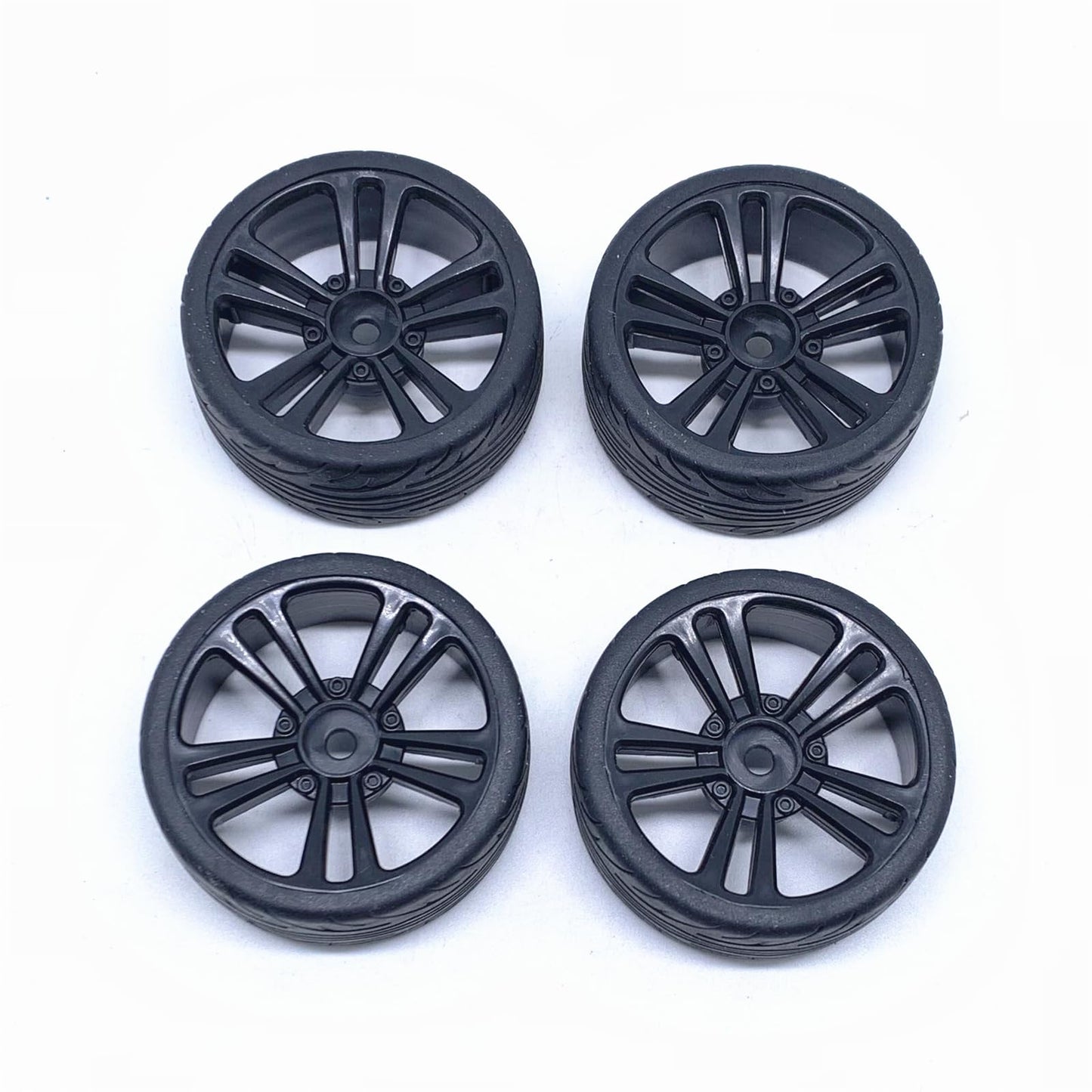 KingVal Replacement 4PCS Tire Wheel RC Spare Parts Compatible with JJRC Q117-E Q117-F Q117-G RC Car