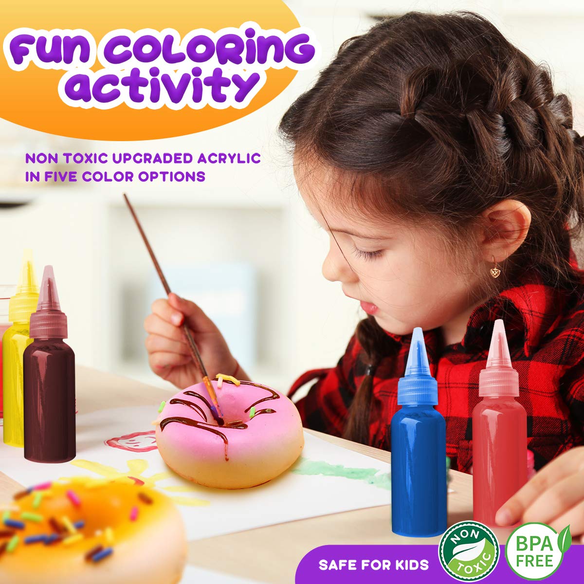 Insnug Paint Your Own Squishies Kit - Sensory Toys for Kids, Small, Yellow, Model ISG-1141085, Stress Relief Squishies, Unicorn Gift