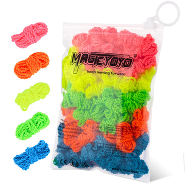 Professional Yoyo Strings Pack Of 50, Soft 100% Polyester Yoyos String For Responsive And Unresponsive Yoyos , Blue, Green, Pink,Yellow, Orange Color