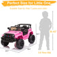 VALUE BOX Kids Ride On Truck 2.4G Remote Control  Kids Electric Ride-on Car 12V Battery Motorized Vehicles Age 3-5 w/ 3 Speeds  Spring Suspension  LED Lights  Horn  Music Player  Seat Belts (Pink)