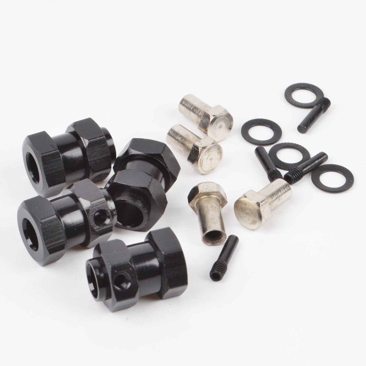 RC 15MM Extension Adaptor Wheel HEX Hub 12MM Upgrade Length for Traxxas Trx4 TRX-4 Upgrade Accessories (Black)
