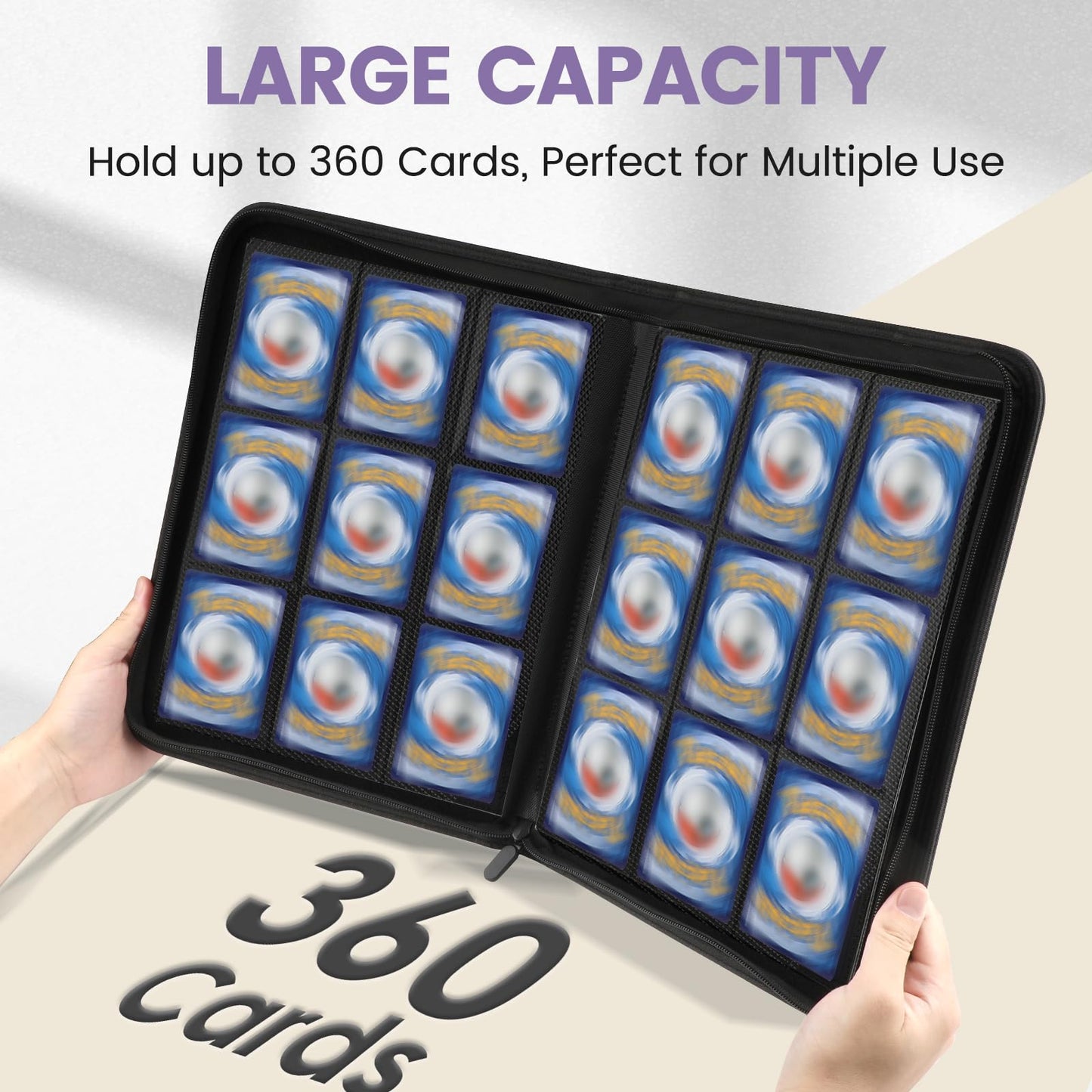9 Pocket Card Binder  enhanced Ringless Trading Card Binder 360 Side Loading Pocket PU Card Collection Binder  Sturdy Collectible Card Albums Card Folder for MTG  TCG  Sports Cards  Game Cards-Purple