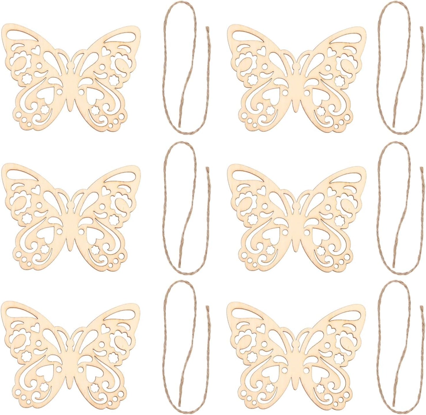 Cliths Wood Crafts Unfinished 25 Sets  Wooden Butterfly Cutouts, Blank Wood For Kids Painting & Home Decoration (2.7X3.5 Inch,