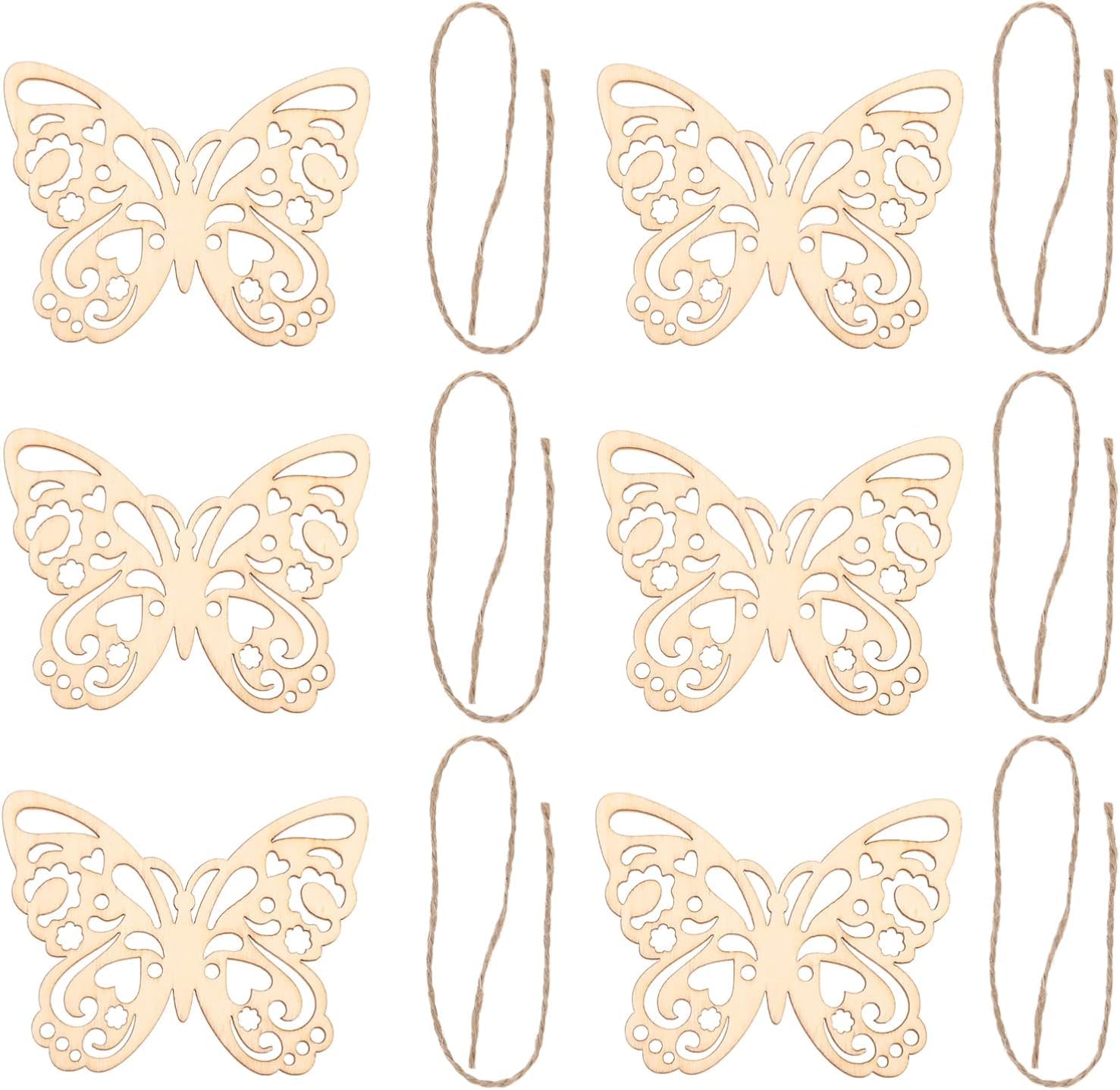Cliths Wood Crafts Unfinished 25 Sets  Wooden Butterfly Cutouts, Blank Wood For Kids Painting & Home Decoration (2.7X3.5 Inch,