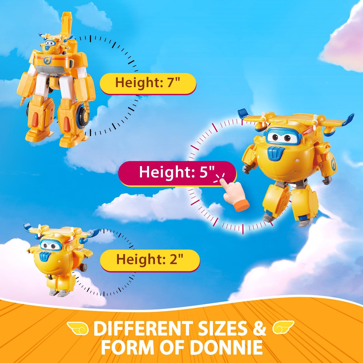 Super Wings Transformer Toys, 5 In Donnie Airplane Transformer Figures Toys, 2 In 1 Mode Rescue Bots Action Figure Toys For 3-5 Year Old Boys Girls, Fun Plane Toys For Toddlers Kids Age 3 4 5 6 7