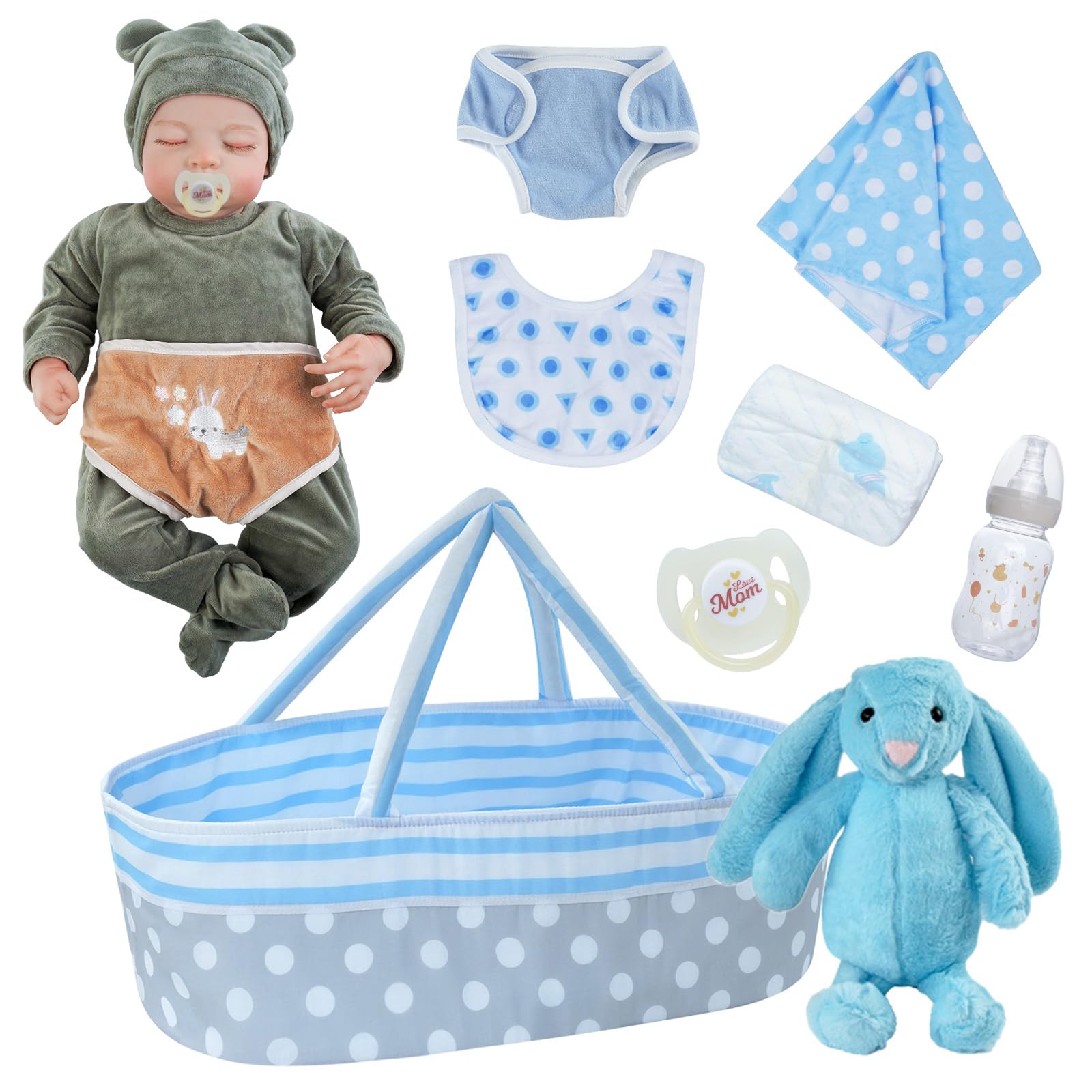 Babeside Lifelike Reborn Baby Doll - 20' Handmade Real Life Realistic Newborn Soft Cloth Body Baby Boy With Toy Accessories Gift Set For Ages 3+