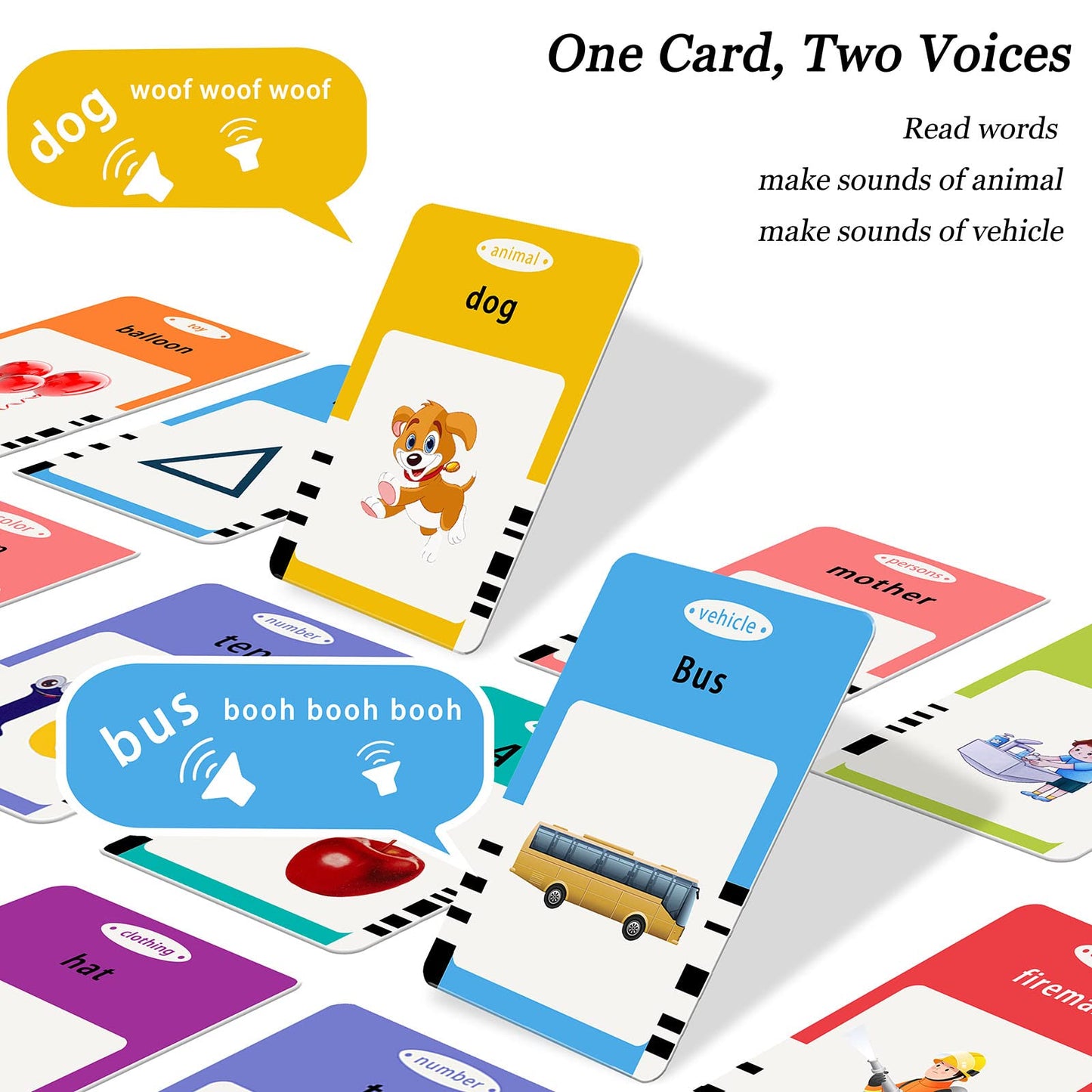 Startcan Talking Flash Cards for Toddlers - 255 Cards, Speech Therapy, Educational Toys, Medium Size, 510-Pink, Interactive Learning