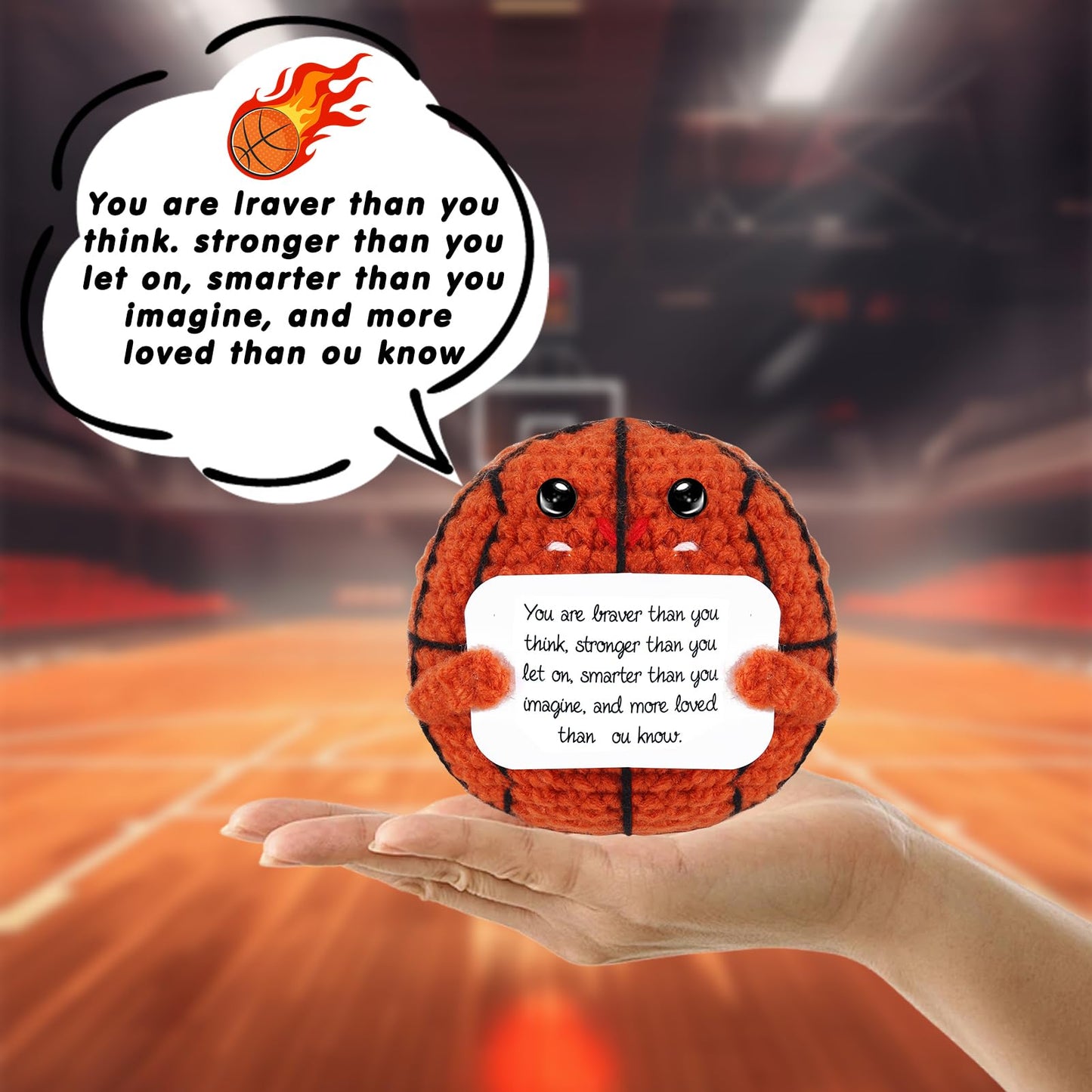 Lestp Funny Gifts Women Positive Basketball Emotional Support Crochet Nuggets Pickle Plush Partner Cute Birthday Gift Gag Metal