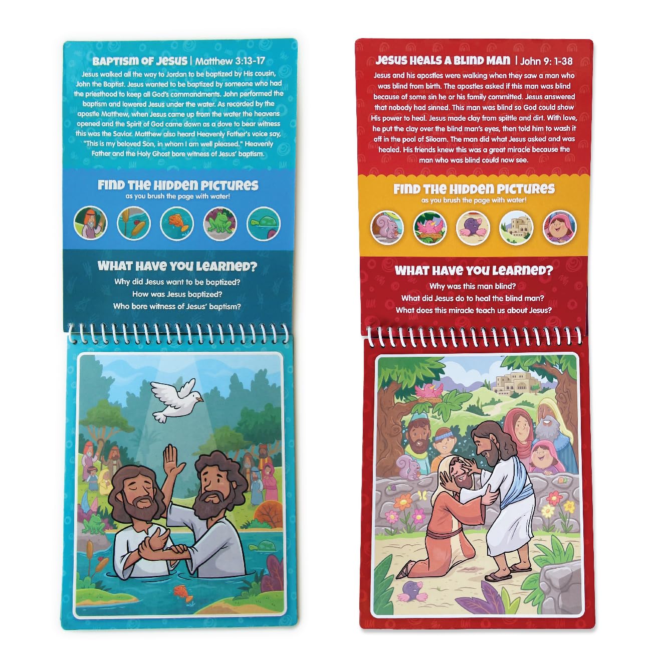 Kangatoys Aqua Brush 2 Pack Of The New Testament Color With Water Activity Book, Bible School, Preschool, Elementary, Primary, C